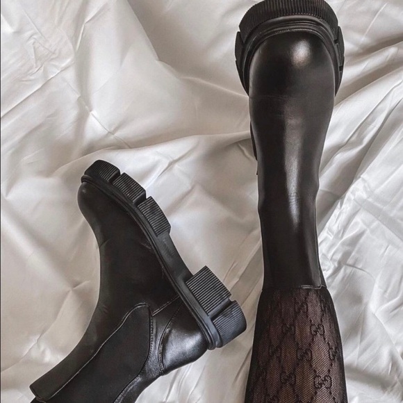 SOLD NWT Zara black lug sole leather boots chelsea style SOLD OUT ONLINE - Picture 7 of 8